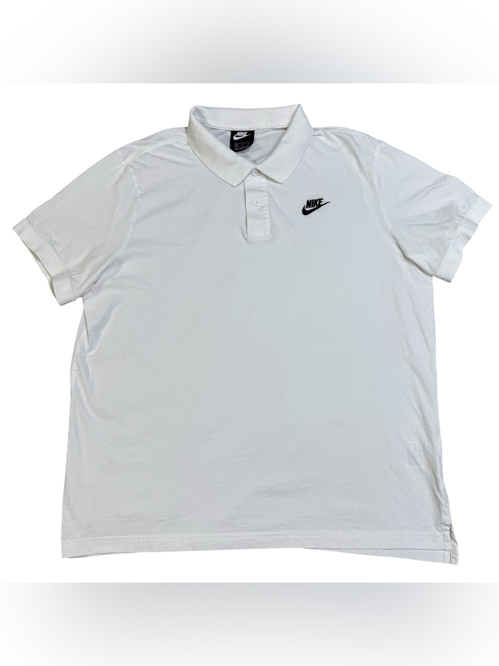 Nike Sportswear Club Men's Short-Sleeve Polo Shirt XL White Embroidered Logo New